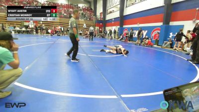 92 lbs Round Of 16 - Wyatt Austin, Sperry Wrestling Club vs Cristian Monroy, Tulsa Blue T Panthers