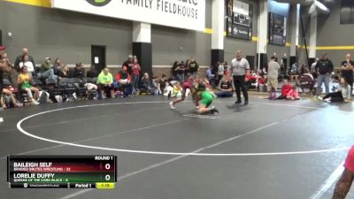 110 lbs Round 1 (6 Team) - Baileigh Self, Braided Brutes Wrestling vs Lorelie Duffy, Queens Of The Corn Black