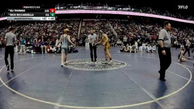 1A 138 lbs Quarterfinal - Rick Riccardella, Uwharrie Charter Academy vs Eli Thomas, Alleghany High School