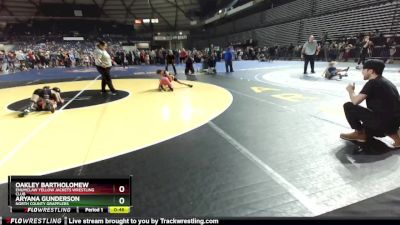 74 lbs Cons. Round 3 - Oakley Bartholomew, Enumclaw Yellow Jackets Wrestling Club vs Aryana Gunderson, North County Grapplers