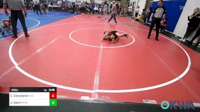 58 lbs Round Of 16 - Caleb Cleveland, Heat vs Judson Gann, Barnsdall Youth Wrestling