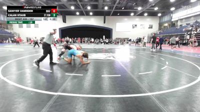 197 lbs Cons. Round 3 - Sawyer VanRider, Campbell University vs Calan Staub, Unattached Mt Olive