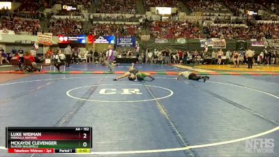 AA - 152 lbs Cons. Round 1 - Luke Widman, Missoula Sentinel vs McKayde Clevenger, Glacier (Kalispell)