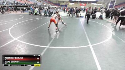 119 lbs Cons. Round 2 - Isaac Dunnom, WI vs Aiden Gemberling, IL
