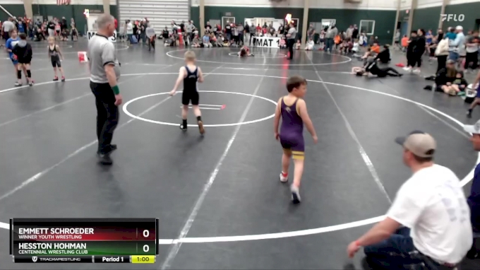 60 lbs Cons. Round 1 - Emmett Schroeder, Winner Youth Wrestling vs ...