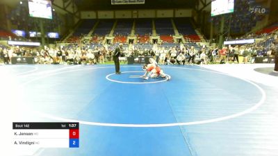 122 lbs Rnd Of 64 - Kali Jensen, Missouri vs Addison Vindigni, North Carolina
