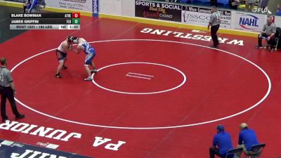 192 lbs Round Of 16 - Blake Bowman, Athens vs James Griffin, Flb