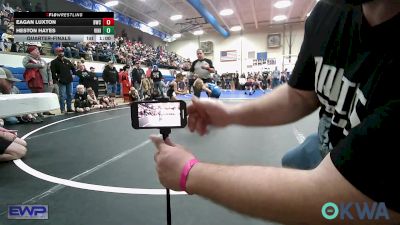 43 lbs Quarterfinal - Eagan Luxton, Bartlesville Wrestling Club vs Heston Hayes, Vinita Kids Wrestling