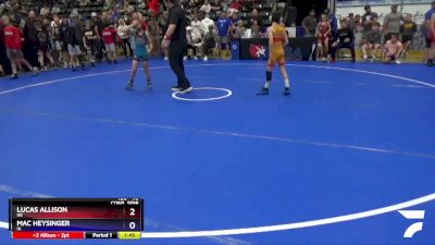 70 lbs Cons. Semi - Lucas Allison, NE vs Mac Heysinger, IA