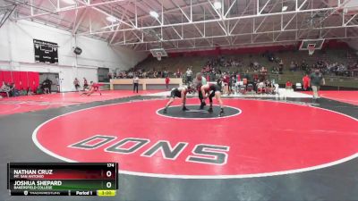 174 lbs 1st Place Match - Nathan Cruz, Mt. San Antonio vs Joshua Shepard, Bakersfield College