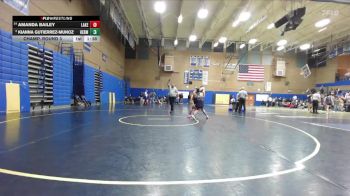 145lbs Champ. Round 3 - Kianna Gutierrez-Munoz, Hermiston (Girls) vs Amanda Bailey, Lakes (Girls)