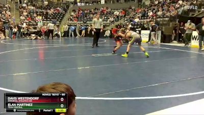 80 lbs Cons. Round 2 - Davis Westendorf, Immortal Athletics WC vs Elan Martinez, TEAM CENTRAL