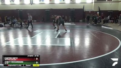 JV-46 lbs Round 3 - Carter Dietz, Western Dubuque vs Chevy Richardson, AP-GC