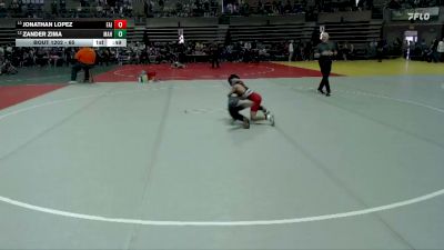65 lbs Cons. Round 1 - Zander Zima, Mahnomen-Waubun vs Jonathan Lopez, Fairmont/MCW
