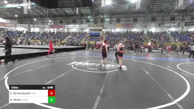 105 lbs Consi Of 16 #1 - Colson Brownwood, Roosevelt Mustangs vs Abel Miller, Team Grand Valley Elite