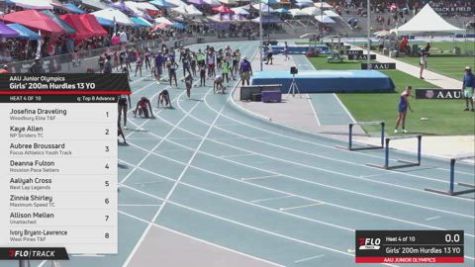 2026 AAU Junior Olympic Games - Youth Girls' 200m Hurdles, Prelims 4 - Age 13