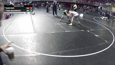 110 lbs Cons. Round 2 - Yerik Mazariegos, Warrior Wrestling Academy vs Gage Hegy, Logan View Youth Wrestling