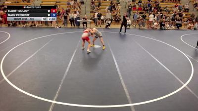 120 lbs Champ. Round 5 - Elliott Mulloy, WI vs Mary Prescott, WI