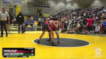 142 lbs Cons. Round 4 - Kayden Polkey, Albiani Middle School vs Brody Bischofberger, Outlaws Wrestling Club