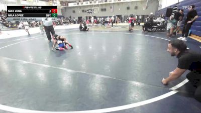40-43 lbs Round 3 - Mila Lopez, Socal Hammers Wrestling Club vs Max Luna, Los Bandidos