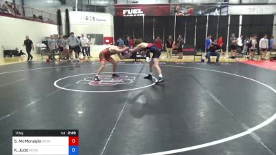 70 kg Round Of 64 - Sam McMonagle, Brown Regional Training Center vs Keagan Judd, Newberry College Wrestling Club