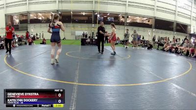 100 lbs Placement Matches (8 Team) - Genevieve Dykstra, Illinois vs Katelynn Dockery, Texas Blue