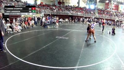 150 lbs Champ. Round 2 - Landrie Champion, Aurora Wrestling Club vs Addy Anderson, Fremont Wrestling Club