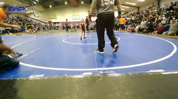 43 lbs Consi Of 16 #2 - Mason Dougherty, Woodland Wrestling Club vs Danger Shimonek, Pawhuska Elks Takedown