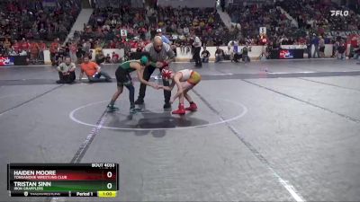 64 lbs Quarterfinal - Tristan Sinn, Iron Grapplers vs Haiden Moore, Tonganoxie Wrestling Club