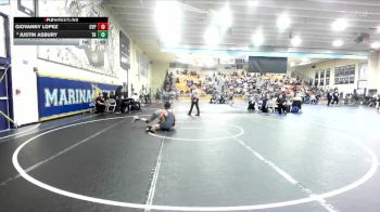 120 lbs Champ. Round 2 - Giovanny Lopez, Cypress vs Justin Asbury, Trabuco Hills