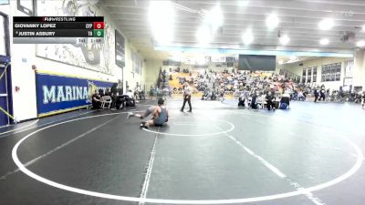 120 lbs Champ. Round 2 - Giovanny Lopez, Cypress vs Justin Asbury, Trabuco Hills