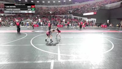 70 lbs Cons. Round 4 - Harper Kinnard, De Pere Youth Wrestling vs Zoe Bethel, Mt. Horeb Wrestling Club