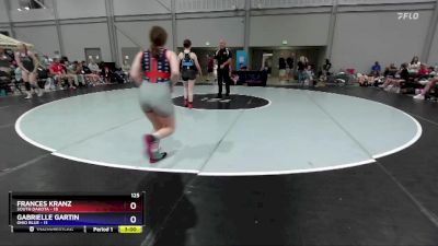 125 lbs Round 3 (8 Team) - Frances Kranz, South Dakota vs Gabrielle Gartin, Ohio Blue