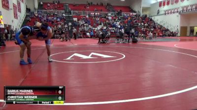 157 lbs Quarterfinal - Darius Marines, Detroit Catholic Central vs Christian Werner, Detroit Catholic Central