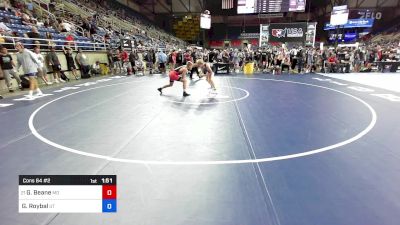 120 lbs Cons 64 #2 - Garrett Beane, MO vs Grady Roybal, UT