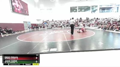 141 lbs Finals (2 Team) - Diego Peraza, Palomar College vs Jason Saenz, Mt. SAC (Maroon)