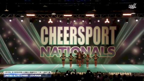 United Elite Cheer - COURAGE [2026 L2 Senior - D2 - Small - A Day 2] 2026 CHEERSPORT National All Star Cheerleading Championship