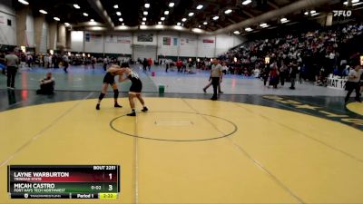 157 lbs Cons. Round 1 - Micah Castro, Fort Hays Tech Northwest vs Layne Warburton, Trinidad State