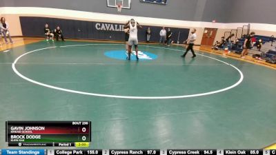 215 lbs Round 5 - Brock Dodge, Klein Oak vs Gavin Johnson, Kinkaid School