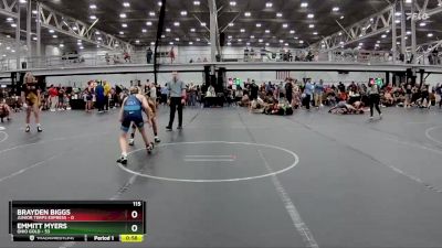 115 lbs Round 3 (8 Team) - Emmitt Myers, Ohio Gold vs Brayden Biggs, Junior Terps Express