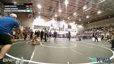 55 lbs 3rd Place - Aspen Shelton, Team Tulsa Wrestling Club vs Kamrei Downing, Berryhill Wrestling Club