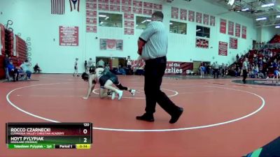 120 lbs Consolation Bracket - Rocco Czarnecki, Cuyahoga Valley Christian Academy vs Hoyt Pylypiak, Highland (Medina)
