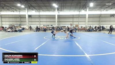 55-59 B Round 3 - Ashlyn Schmadeka, Grangeville Youth Wrestling vs PaizLeigh Lopez, All In Wrestling Academy