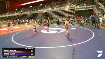 67 lbs Cons. Round 3 - Brody Baxter, Eastside United Wrestling Club vs Kable Allen, Glenrock Wrestling Club