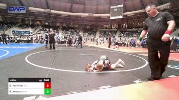 49 lbs Round Of 16 - Gatlen Ruminer, Sallisaw Takedown Club vs Reagan Kearns, Honey Badgers Wrestling Club