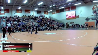 120 lbs 1st Place Match - Tristan Eckles, East Liverpool vs Ethan Amens, Northmor