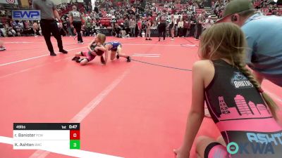 49 lbs Quarterfinal - Rylynn Banister, Ponca City Wildcat Wrestling vs Kennedy Ashton, Bartlesville Wrestling Club