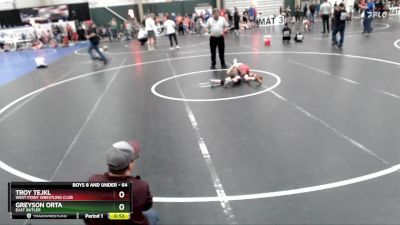 64 lbs Cons. Round 2 - Troy Tejkl, West Point Wrestling Club vs Greyson Orta, East Butler