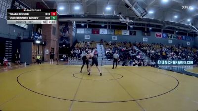 197 lbs Quarterfinal - Christopher Dickey, UNC Pembroke vs Caleb Moore, Belmont Abbey