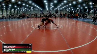 120 lbs Rd# 4- 2:00pm Friday Final Pool - Brayden Biggs, East Coast Elite vs Nate Newman, Westshore D.S.